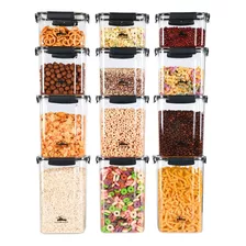 12 Porta Mantimentos Com Travas, Potes Hermeticos Para Alimentos House Organizer