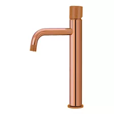 Torneira Misturador Monocomando Lavatório Banheiro Metal Acabamento Fosco Cor Rose Gold