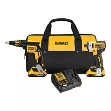 Taladro Atornillador Para Panel+llave De Impacto 20v Dewalt Color Amarillo