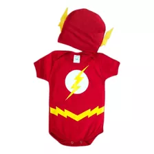 Body Temático Infantil Bebê - Flash Com Touca