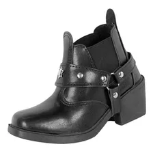 Bota Country Infantil Menino Detalhe Espora Preto