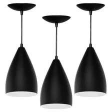 Kit Com 3 Lustre Pendente Luminaria Vegas (preto/branco).