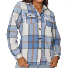 Camisa Feminina Xadrez Blusa Flanelada Grossa Manga Longa