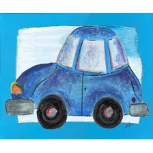 The Kids Room By Stupell Blue Car Con Borde Azul Rectangulo 