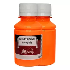 Tinta Aerógrafo Removível 8x100ml Vermelho Fluo.frete Grátis