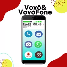 Smartphone Vovôfone 32gb Zap Icones Grandes Dourado