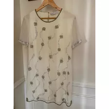 Vestido Uma Bordado Gasa Talle 2 (m)