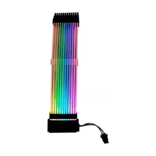 Cabo Extensor Sleeved Gamer Led Rgb Aura 24 Pinos Rm-sl-rgb