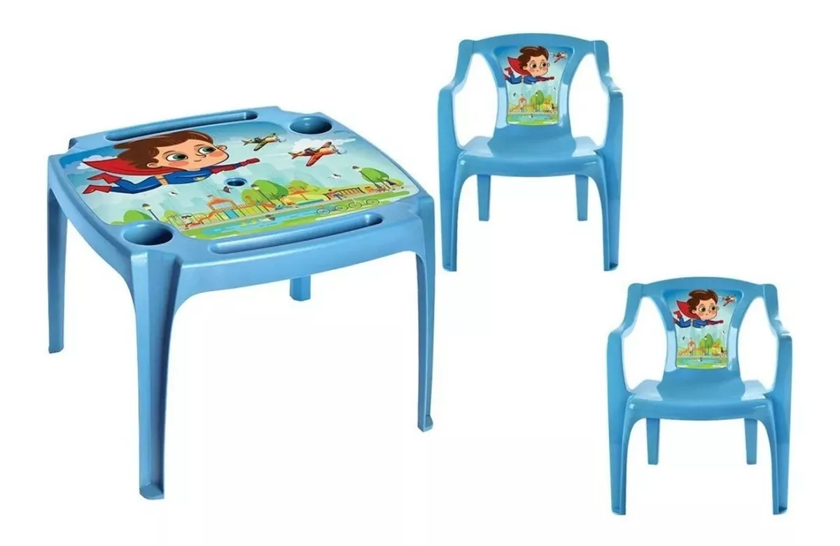 Kit 1 Mesa E 2 Mini Cadeira Poltrona Infantil Arqplast C/nf