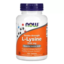 Now Foods L-lisina L Lysine Inmunidad 1000 Mg 100 Tabs Sfn Sabor Sin Sabor