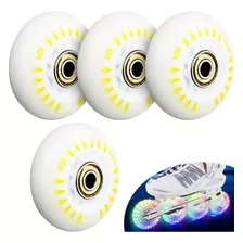 Cosmos 4 Pack 64mm Light Up Inline Skate Wheels Flash Rolle.