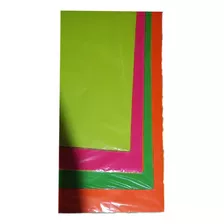 Papel Seda50x70 Fluorecente 100 Folhas 5 Cores Sortida 