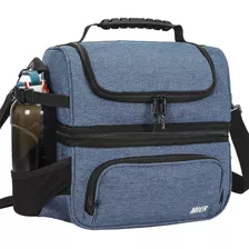 Bolsa Lanchera Mier Acero Azul