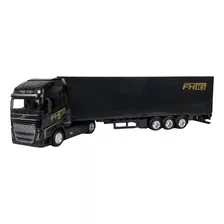 Caminhão Volvo Fh16 750 Baú 1:43 Bburago Preto