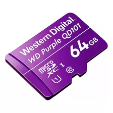 Microsd 64gb 50/80mbs Cl10 Western D Purple Camara Seguridad