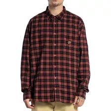 Camisa Dc Shoes Manga Longa Marshal Wt23 Masculino Bordo