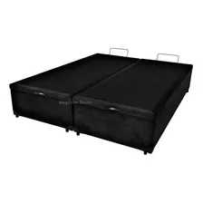 Cama Box Baú Queen + Colchão Castor Premium Tecnopedic 158 Cor Suede Preto