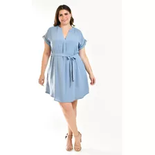 Vestido Con Encaje Roman Fashion /tallas Extras, 11529 (azul