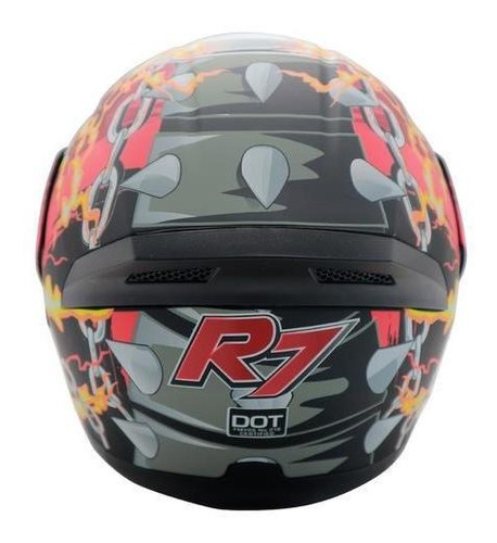 Casco Abatible R7 Unscarred Ghost Rider Amar/mate Moteros Foto 4