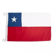 Bandera Chilena 35x55 Bordada Reforzada Doble Costura