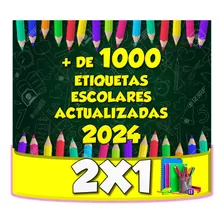 Mega Kit Imprimible 1000 Etiquetas Escolares 2024 + 2x1