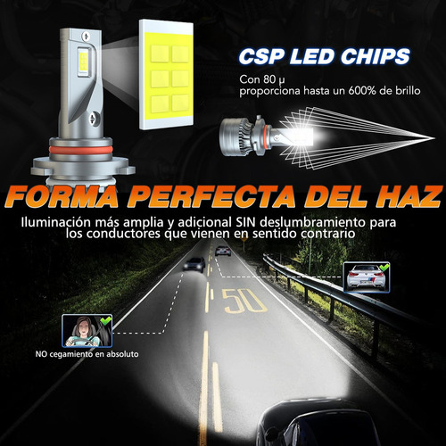 9005 9006 Kit De Focos Led Para Toyota Luz Alta/baja 28000 L Foto 5