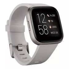 Fitbit Versa 2 Mist Grey Aluminum Stone Silicone Strap 