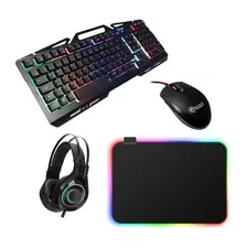 Ltc Combo 4 En 1 Quasad Mouse Pad Teclado Mouse Audifonos 