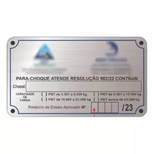 Plaqueta Placa De Para-choque Resolução 952/22 Caminhao Kt05