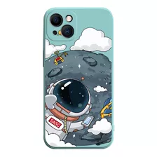 Funda De Astronauta De Luna Verde Para iPhone 14 13 12 11