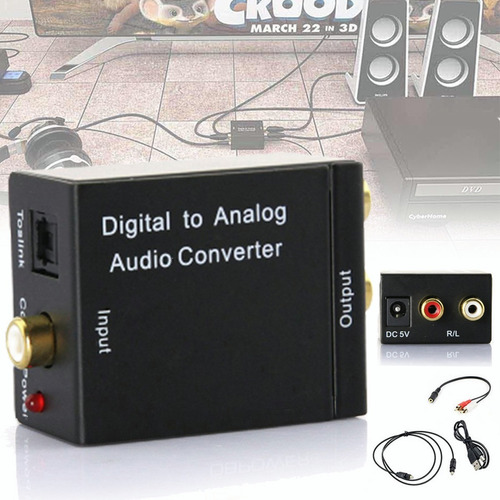 Adaptador De Audio Digital Analógico Coaxial Convertidor Rca