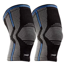 Combo Rodillera Deportiva Air Sport Elástica Profit Ras X2 Ptm Color Azul Talle S (36 - 39 Cm)