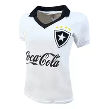 Camisa Liga Retrô Maurício Botafogo 1989 Cola Branca Feminin