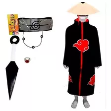 Cosplay Manto Akatsuki Itachi Kunai Bandana Colar Anel A20