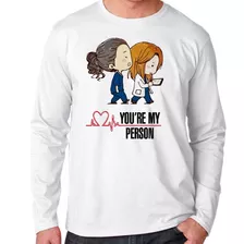 Camiseta Manga Longa Blusa Frio Greys Anatomy Medica My Pers