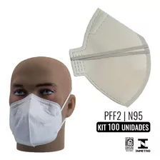 Máscara Pff2-s Respirador N95 Branco Kit 100 Peças Alliance Cor Branca