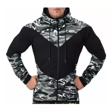 Casaco De Moletom Blusa Masculina De Frio Zíper Camuflada