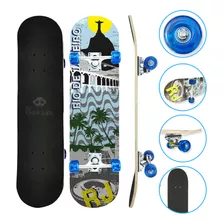 Esqueite Skateboard Iniciante 70kg Shape 7.0 Montado Lixa