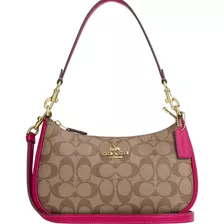 Bolsa Crossbody Coach Sig Teri Cerise Signature Shoulder Bag