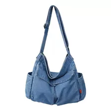 Bolsa Tiracolo Feminina Jeans Vintage De Grande Capacidade