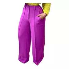 Calça Alfaitaria Pantalona Wide Leg Social Feminina