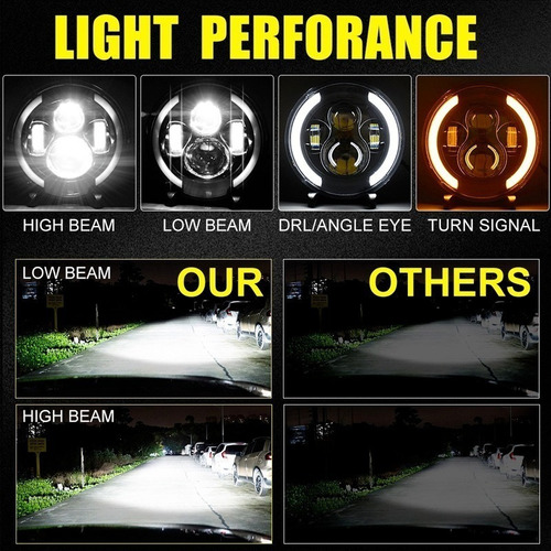 Par 7'' H4 Faros De Led Seal De Giro Wrangler Jeep Vocho Foto 5