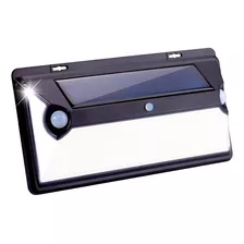 Reflector Led Solar De Pared 10w Lampara Exterior Jardin Color Negro