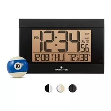 Marathon Cl030052bk Reloj De Pared Digital Atomico Con Luz