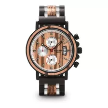 Reloj De Madera Bobo Bird Original Negro Con Café Cronógrafo