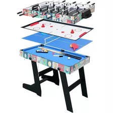 Mesa Multijuegos 4 En 1 Futbolito Hockey Billar Ping Pong