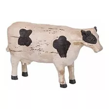 La Casa De Campo Ol Vaca Holstein Crema Envejecida 7 X 4 Est