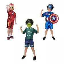 Hulk, Homem De Ferro E Capitão América C/ Máscaras E Escudo