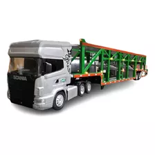 Miniatura De Scania E Cegonha Escala 1/24 Com/iluminação..