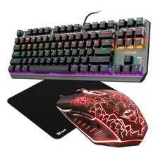 Kit Gamer Teclado Rgb + Mouse 2400 Dpi 6 Botões + Mousepad